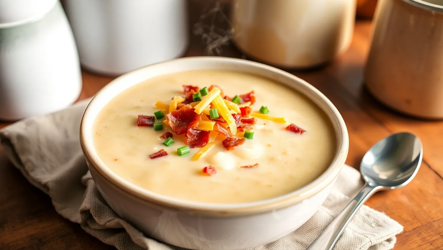 Potato soup made with Idahoan instant potatoes