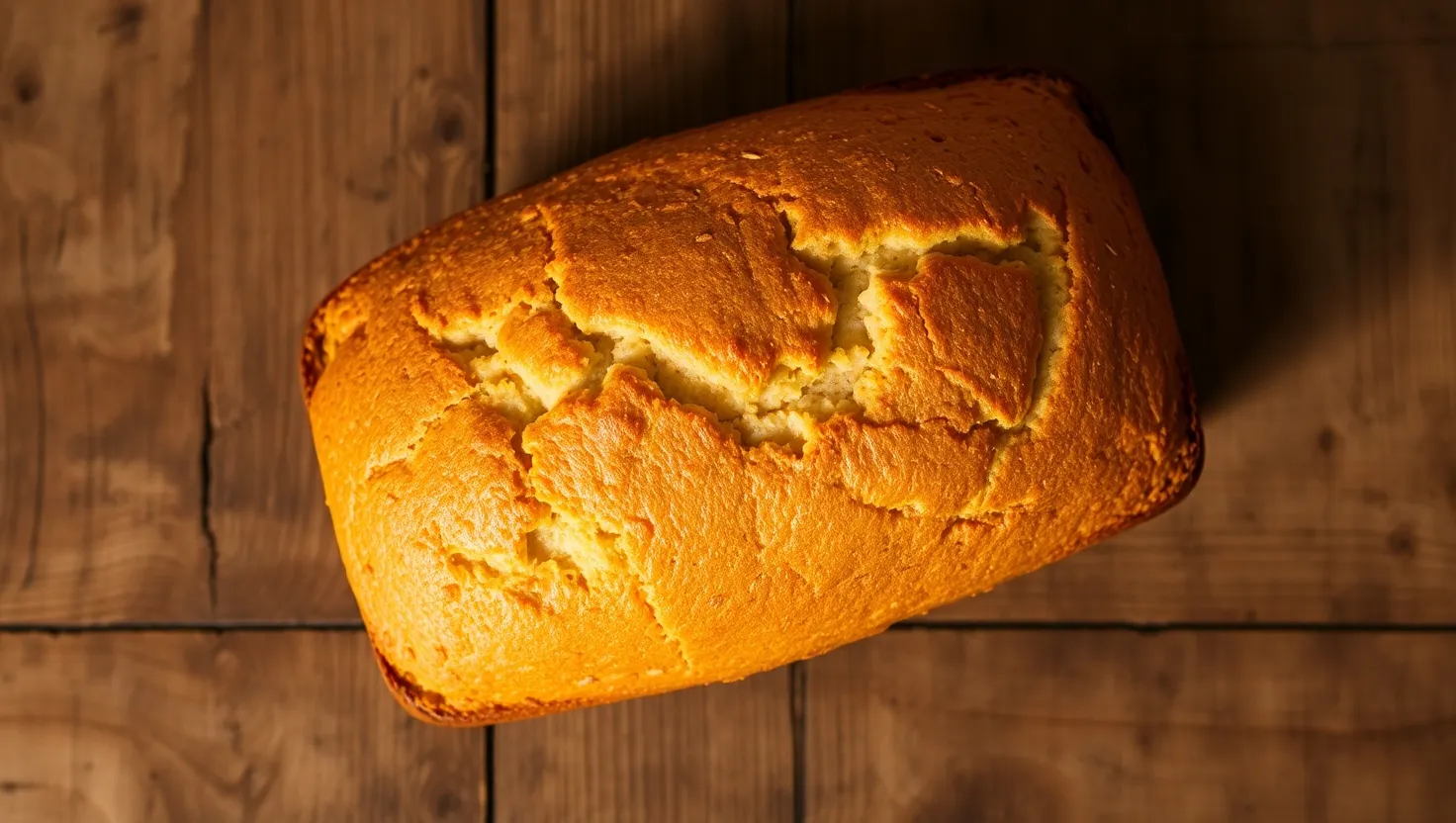 Freshly baked 3 ingredient banana bread on a wooden board