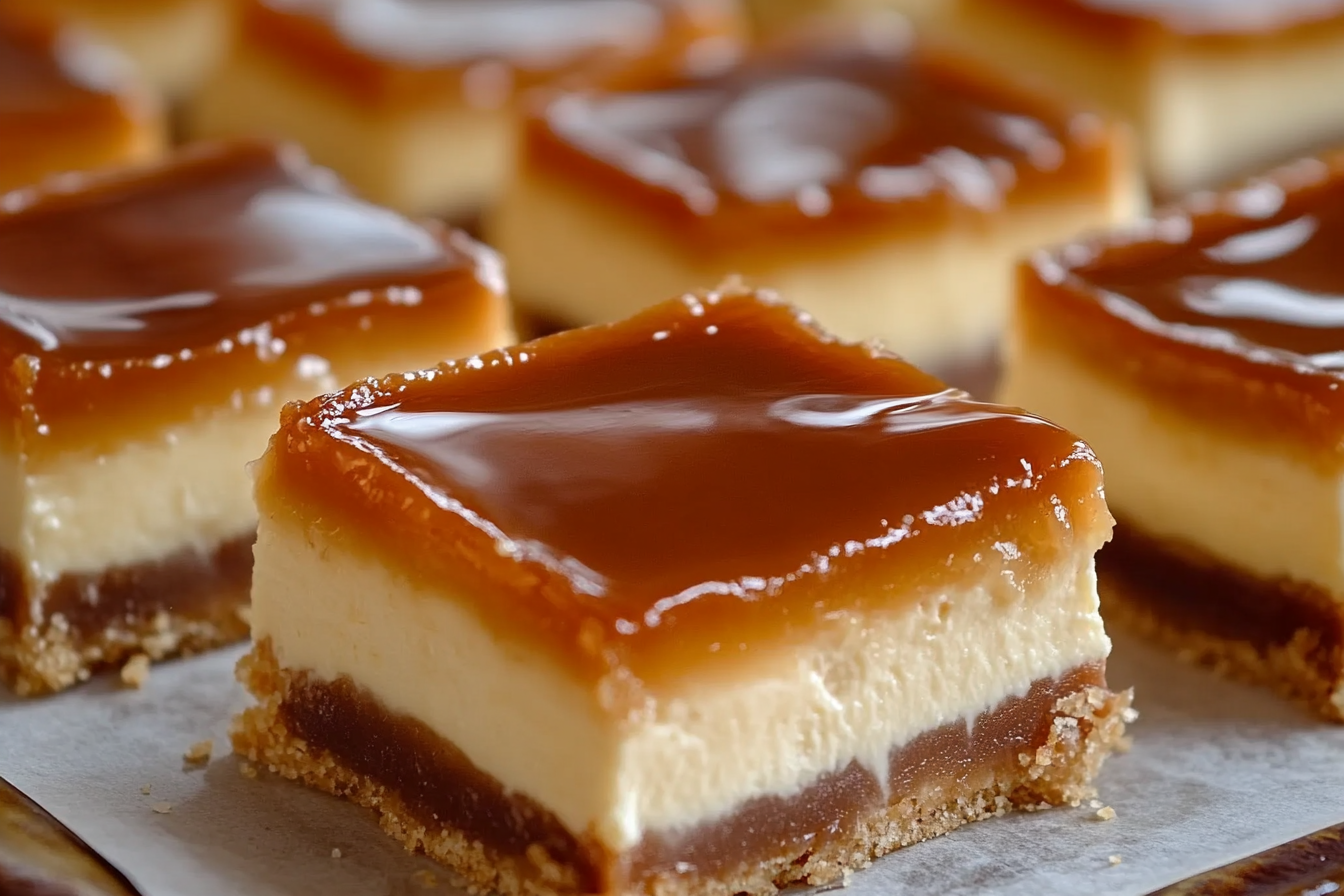 Creamy Caramel Cheesecake Squares
