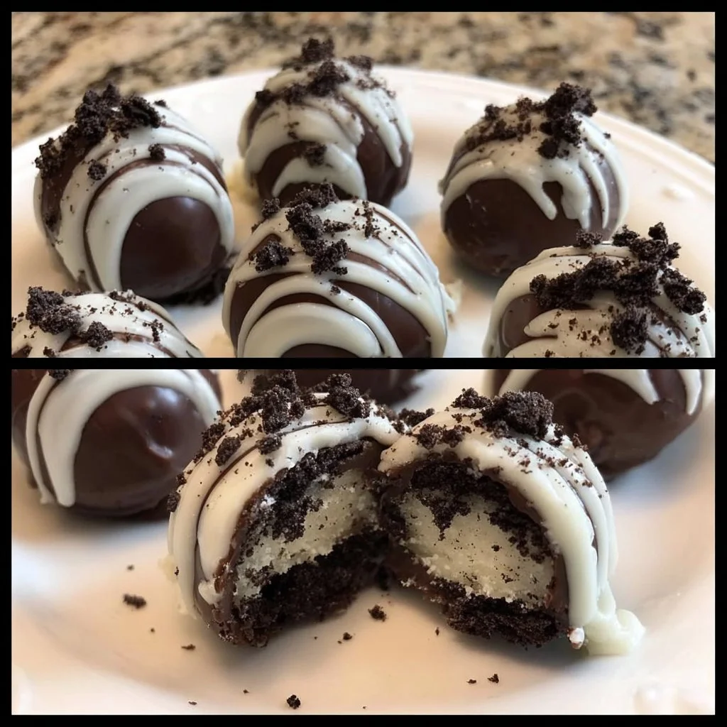 Delicious Cookies and Cream Truffles on a decorative plate