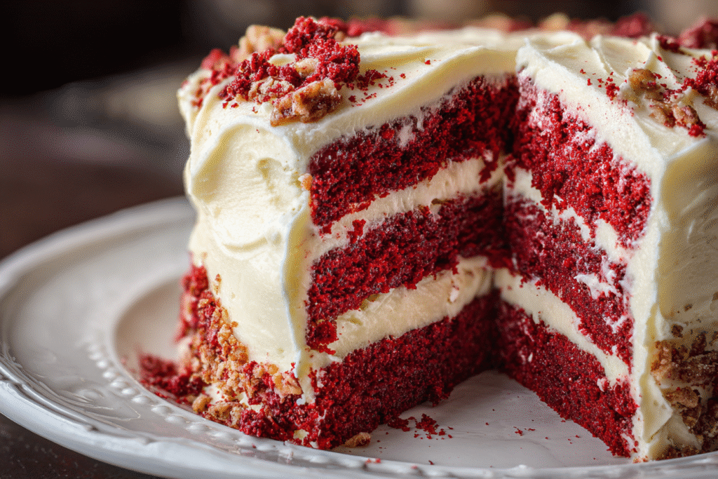 Decadent Red Velvet Honeybun Cake with Cinnamon Cream Cheese Icing