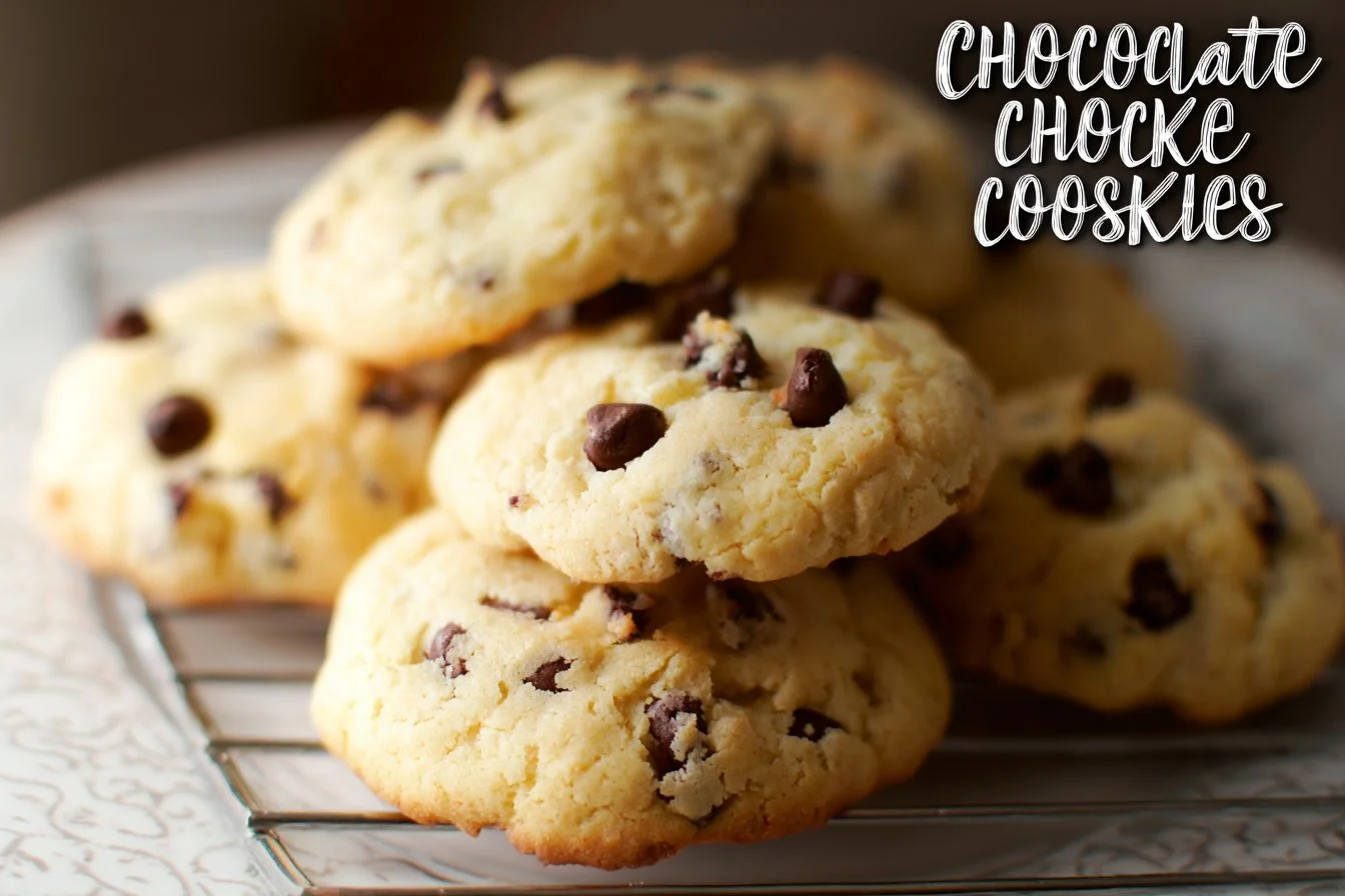 Delicious chocolate chip cheesecake cookies on a plate.