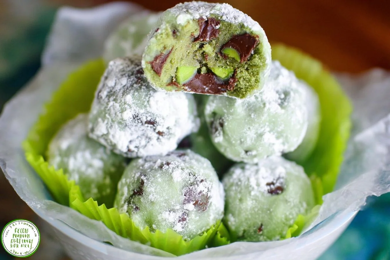 Delicious mint chocolate brownie bites on a white plate