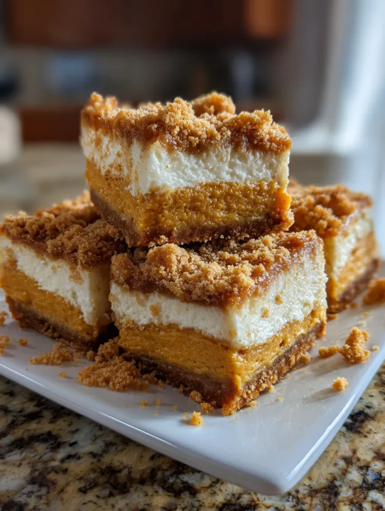 Pumpkin Cheesecake Bars with Streusel