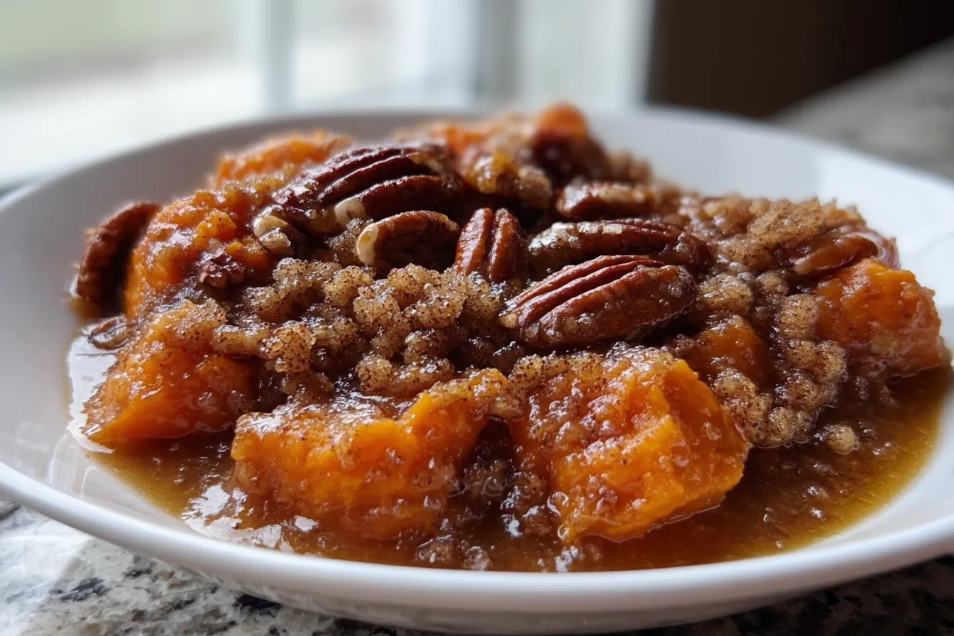 Brown Sugar Pecan Sweet Potato Cobbler