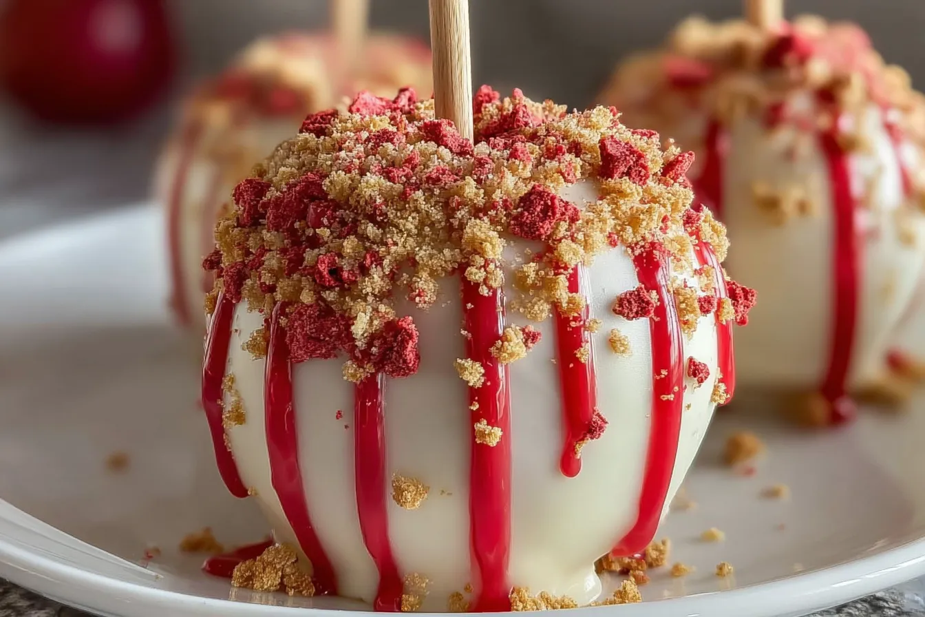 Strawberry Shortcake Candy Apples