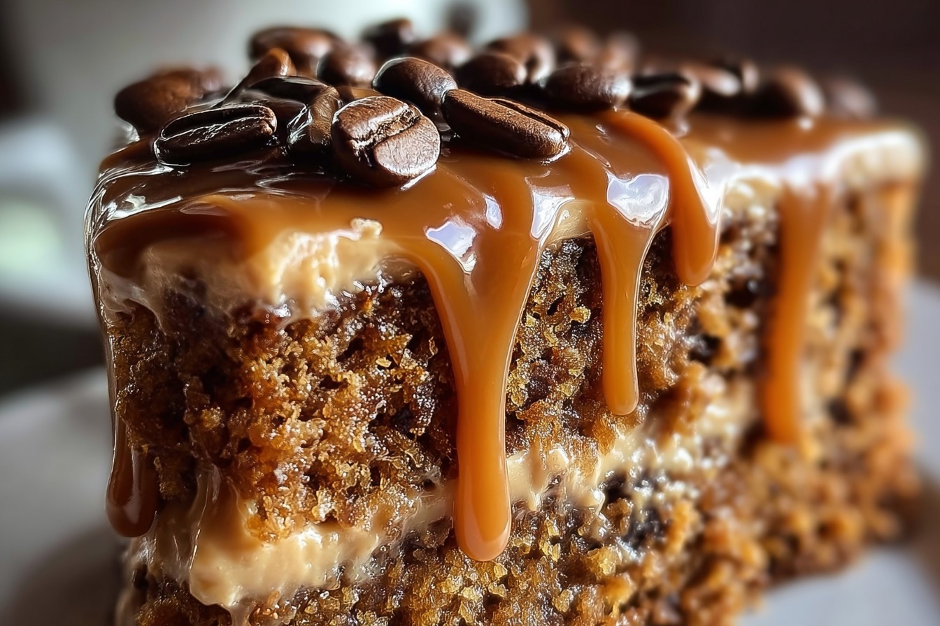 Gooey Coffee Caramel Cake