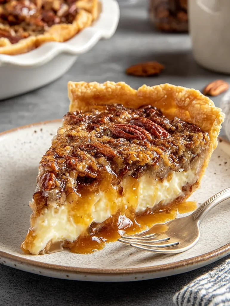 Decadent Caramel Pecan Cheesecake Pie