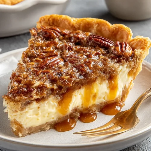 Caramel Pecan Cheesecake Pie Delight