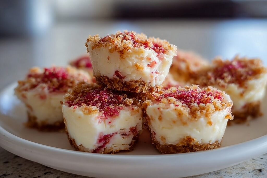 Strawberry Crunch Cheesecake Bites