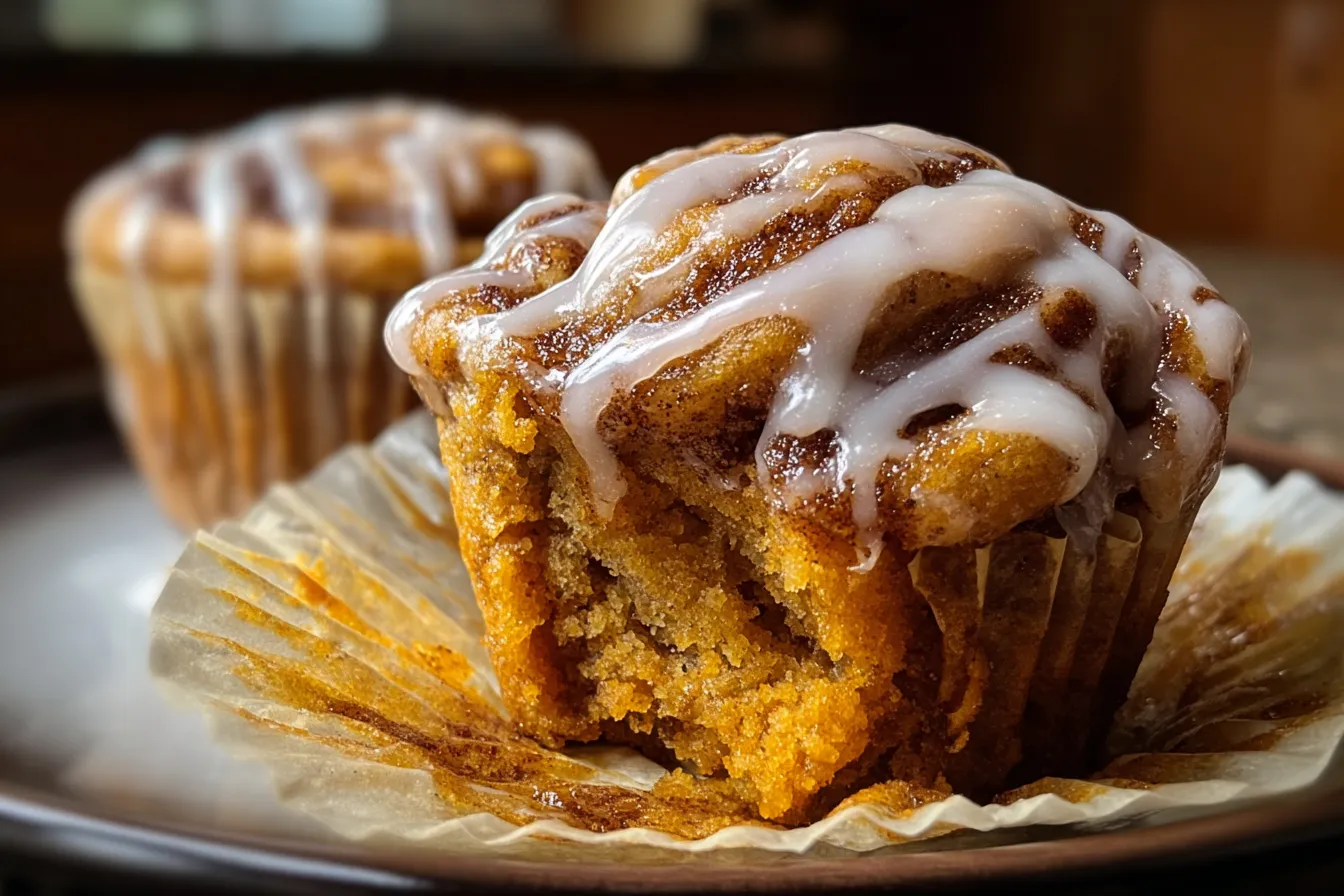 Pumpkin Cinnamon Roll Muffins