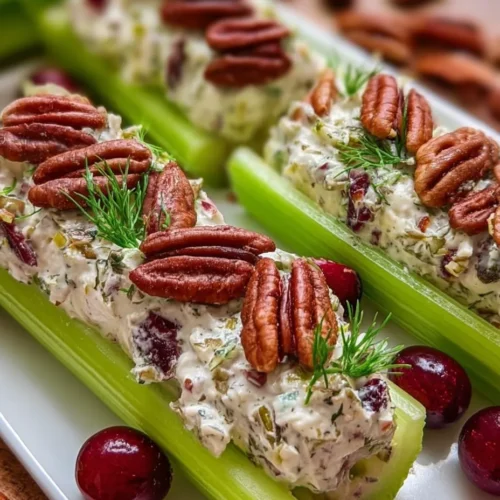 Cranberry Pecan Herb Cream Cheese Stuffed Celery